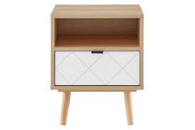 Specifications white european carving wooden bedside table with draw material: Ovela Banbury Bedside Table White Oak Matt Blatt