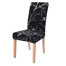 Side view of dining chair back cover showing different lengths of front and back sections. Godagoda Spandex Stretch Dining Room Chair Covers With Printed Pattern Banquet Chair Seat Protector Slipcover For Home Buy Online In Aruba At Aruba Desertcart Com Productid 160409999