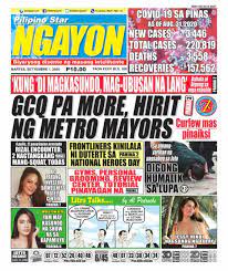 These the tabloid newspaper are freestanding with custom designs. Get Your Digital Copy Of Pilipino Star Ngayon September 01 2020 Issue