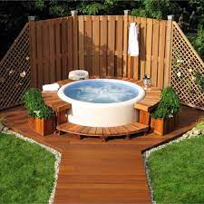 This all depends on the size of your decking, taking into consideration of supports and joist spans to determine if your decking will hold a hot tub. Inflatable Hot Tub Surround Ideas Outsidemodern