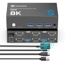 8K HDMI KVM Switch 2 Monitors 2 Computers