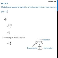 Percent to fraction number conversion: Ex 2 2 3 Multiply And Reduce To Lowest Form And Convert Into