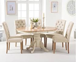 Thick cotton that is made for upholstery is a great choice if your dining room chairs have moderate use. Epsom Oak And Cream Pedestal Extending Dining Table With Claudia Cream Fabric Dining Chairs
