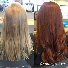 It can either be classical highlights or partial strands. Dramatic Transformation From Blonde To A Rich Red Auburn Color Hair Color Auburn Hair Styles Short Red Hair