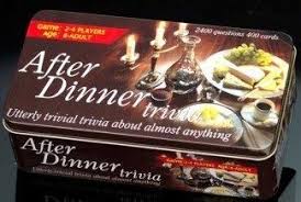 When you're busy planning an amazing thanksgiving dinner, one of the tasks that might fall by the wayside is finding the time to think up engaging ways to entertain guests before the feast starts or after the meal is done. After Dinner Trivia Board Game Boardgamegeek