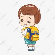صورة شخصية طالب المدرسة حقيبة مدرسية صفراء صبي صغير لطيف صبي مدرسة الصبي المرسومة مدرسة التوضيح شخصية الطالب في المدرسة png وملف psd للتحميل مجانا personnage de bande dessinee scrapbooking album
