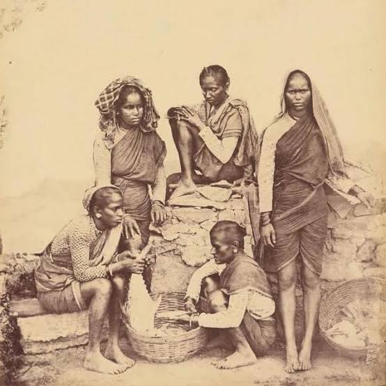 Fisher women of Pune in mid 1800s etchings