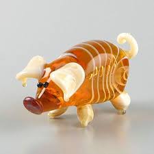 Pig Glass Figurine Glass Figurines Pig Art Pig Crafts