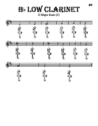 Concert means in the key of c, but the clarinet is in bb, so first convert eb in c to its counterpart in bb, which is f.the scale name is f major, and the notes in the scale: Scales Bb Low Clarinet With Fingering Diagrams Tpt