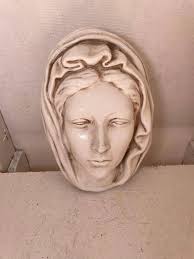 Vintage Ceramic Planter Head Bust Wall Hanging Art Madonna Sculpture Home  Décor
