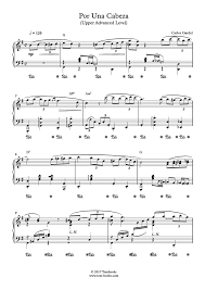 65,151 views, added to favorites 817 times. Piano Sheet Music Por Una Cabeza Upper Advanced Level Solo Piano Gardel