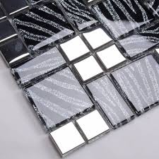 Gạch mosaic ốp tường trang trí 300x300 màu đen XF051