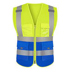 Check spelling or type a new query. High Visibility Yellow Blue Mesh Safety Vest Reflective With Zipper And Pockets Construction Reflective Vest Jacket M Yellowblue Buy Online In Sweden At Sweden Desertcart Com Productid 158375166