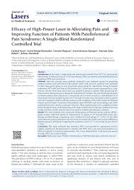 Pdf Efficacy Of High Power Laser In Alleviating Pain And Improving Function Of Patients With Patellofemoral Pain Syndrome A Single Blind Randomized Controlled Trial