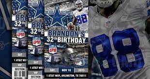 Dallas Cowboys Sports Party Invitation 2 5x6 Sports Tickets Invites Football Birthday Them Sports Party Invitations Football Theme Birthday Football Birthday