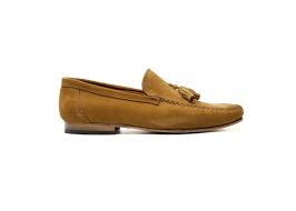 Camel is a great color to wear as the leaves start to change. Camel Suede Loafer With Tassels Edouard De Seine