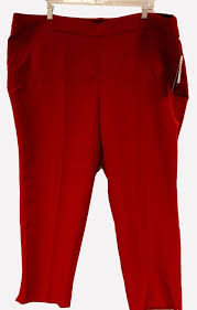 Nwt Dress Barn Roz And Ali Classic Fit Ankle Womens Ankle Slacks Size 22w Red Dressbarn Classicfitankle Career In 2020 Pants For Women Dress Barn Dresses Women