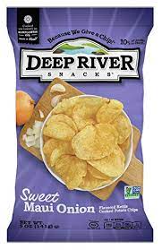 Fast delivery to your home . Amazon Com Deep River Snacks Sweet Maui Onion Kettle Cooked Potato Chips 5 Ounce Pack Of 12