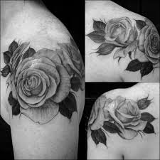 Flowers For Gt Roses Tattoo Black And White Shoulder Flower Tattoo Shoulder White Rose Tattoos Realistic Rose Tattoo