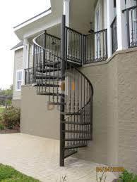 China Outdoor Modern Steel Spiral Staircase With Steel Railing Balustrade China Staircase Spiral Staircase