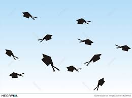 Graduation hats in the air drawing. Graduation Hats In The Air Illustration 14306065 Megapixl