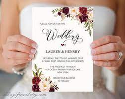 Burgundy Rose Wreath Wedding Save The Date Template Printable Etsy Printable Wedding Invitations Peony Wedding Invitations Wedding Invitation Templates