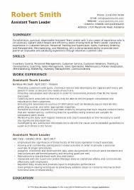 Assistant Team Leader Resume Samples Qwikresume
