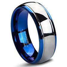 8mm Tungsten Carbide Wedding Bands Blue Silver Dome Bridal Rings More Info For Br Mens Wedding Bands Tungsten Tungsten Carbide Wedding Rings Blue Wedding Rings