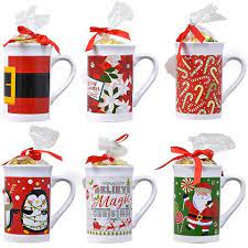 Christmas Mugs Bulk Bulk Tall Stoneware Mugs Filled With Peppermint Candy 12 Oz At Dollartree Com Christmas Gifts For Coworkers Christmas Mugs Gifts In A Mug