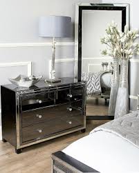 Large Arctic Noir Black Smoked Glass Mirrored 4 Drawer Chest Of Drawer Picture Perfect Home Glass Bedroom Furniture Mirrored Furniture Decor Silver Bedroom Furniture