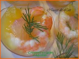 Crevettes En Gelee D Agrumes Amuse Bouche Vitaminee Nuage De Lait Agrumes Gelee Vitamines