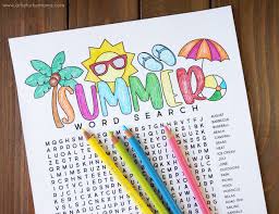 There are also different puzzles for you to play like the ones with time limits. Free Printable Summer Word Search Coloring Page Artsy Fartsy Mama