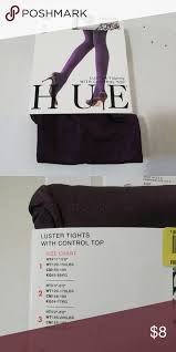 Nip Hue Luster Tights Control Top Fig Purple 1 Brand New