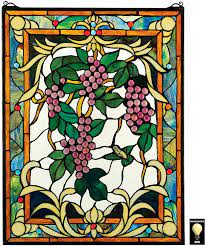 Check spelling or type a new query. Stained Glass Panel The Grape Vineyard Stained Glass Window Hangings Window Treatments Amazon Ca Home