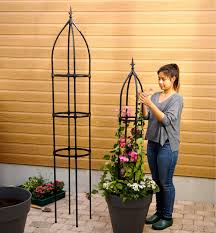 Garden Obelisks Lee Valley Tools In 2020 Garden Obelisk Obelisk Trellis Climbing Plants
