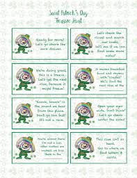 Here are 10 free st patrick's day scavenger hunt clues that are perfect for using as an indoor activity with your kids. St Patrick S Day Treasure Hunt Free Printable