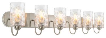 And its one slatted cabinet door has a sleek bar handle that rolls open, revealing. In Stock Kira Home Armada Ii 48 Bathroom Light Hammered Glass Shades Brushed Nickel Bathroom Vanity Lighting By Modum Decor Houzz