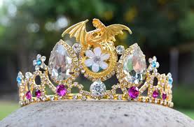 Mal Dragon Tiara Gold Dragon Crown Mal Engagement Costume Dragon Descendants Fan Gift Gift For Dragon Or Disney Fa Gold Dragon Dragons Crown Crown For Kids