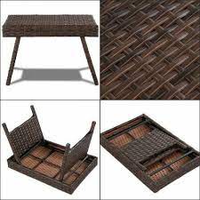 Brown rattan coffee table outdoor. Foldable Side Table Coffee End Tea Table Rattan Brown Home Garden Furniture New Foldablesidetable Cont Tea Table Rattan Coffee Table Rattan Garden Furniture
