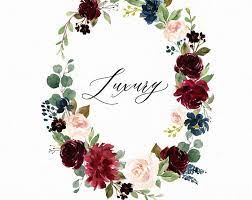 Burgundy Navy Floral Graphic Set Large Set Wedding Individual Png Files Hand Painted Wedding Invitation Autumn In 2021 Watercolor Flower Wreath Watercolor Flowers Flower Wreath