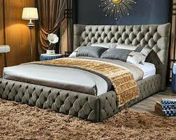 luxury low wing bed frame plush velvet chesterfield bed fabric upholstered wood bed frames 3ft 4ft6 5ft 6ft available upholstered bed frame unique bed frames bed frame