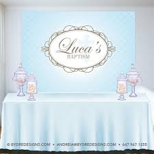 Boy Baptism Banner Backdrop Baby Blue Banner Baby Boy Decor Etsy