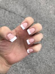 Short Square French Tip Nails Short French Tip Nails French Tip