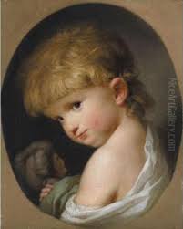 Portrait Of A Girl, Said To Be The Artist's Daughter, Aged Three And A  Half, Looking Back Over Her Left Shoulder reproduction by Johann Friedrich  August Tischbein for sale