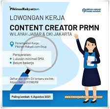 Maybe you would like to learn more about one of these? Lowongan Kerja Content Creator Prmn Pikiran Rakyat Lowongan Kerja Bandung Lowongankerjabandung Com