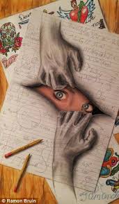 The Pictures That Draw You In Amazing 3d Sketches That Look As If Objects Are Flying Sailing Or Crawling Off The Paper Creative Art Art Amazing Art