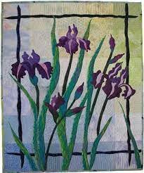 Ann Fahl S Color And Quilts The Back Story Of The Purple Iris Quilt And Pattern Flower Quilts Iris Art Art Quilts