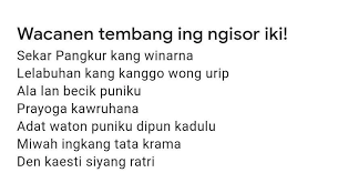 Guru wilangan, yaiku cacahe wanda (suku kata) saben gatra. Miturut Paugerane Tembang Ing Dhuwur Mujudake Tembang Brainly Co Id