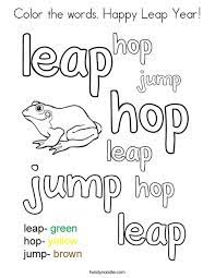 Each printable highlights a word that starts. Color The Words Happy Leap Year Coloring Page Twisty Noodle
