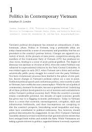 Pdf Politics In Contemporary Vietnam
